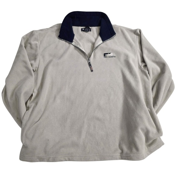 VTG FREE COUNTRY Y2K Half Zip Fleece Pullover Mock Neck Gorpcore Cozy Sweater XL - Picture 3 of 13